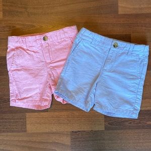 Lot of 2 Janie and Jack shorts in pink and blue, size 2T, excellent condition